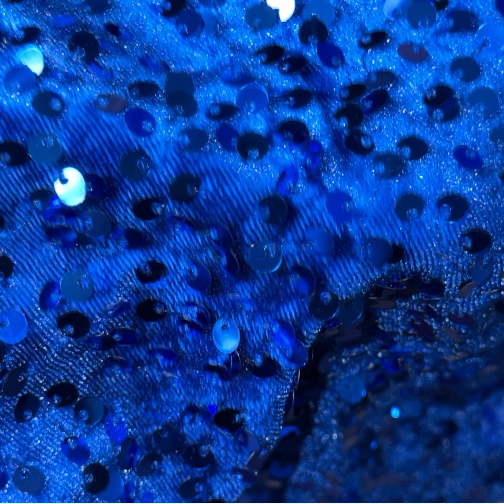 Dressy Star Royal Blue Velvet Contrast Sequin Wrap Dress Elegant Glam XXL NWT - Picture 7 of 8